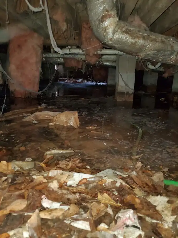 Crawl space flood assessment for Commercial Water Damage Restoration in Brecknock